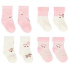 Baby Girls Pink & Ivory Socks ( 4 Pack ), 3, hi-res